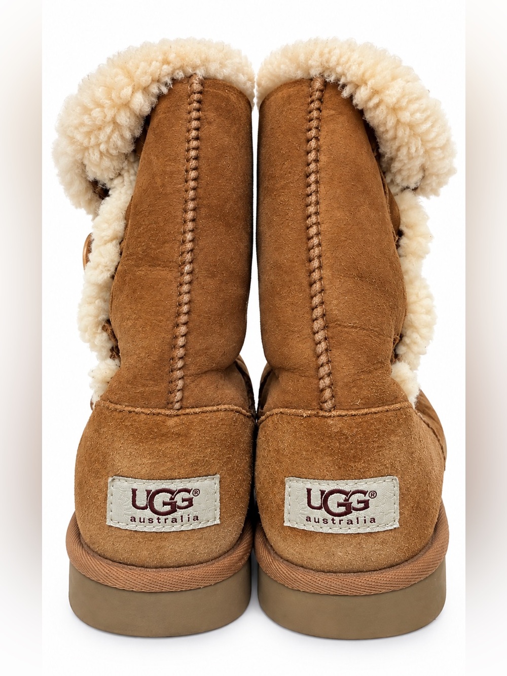 UGG Chestnut Suede Shearling-Lined Short Boots